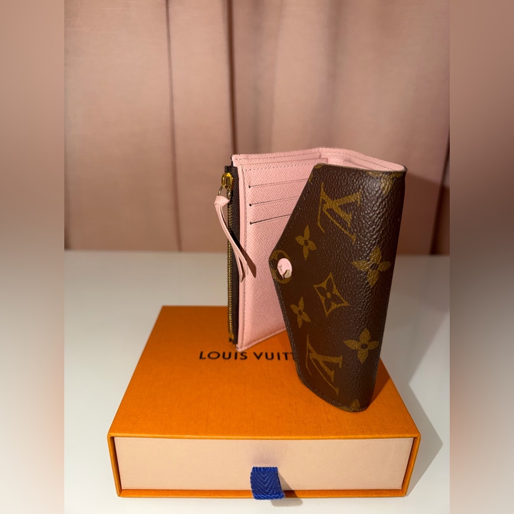 Louis Vuitton Brown and Pink Monogram Wallet